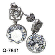 Modeschmuck 925 Silber Big CZ Stein Ohrringe (Q-7841)